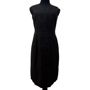 Talbots Irish Linen Black Sheath Dress Size 6 Sleeveless Lined Career Classic